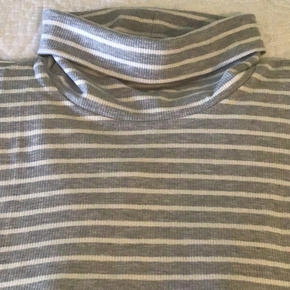 Talbots Grey/White Turtleneck